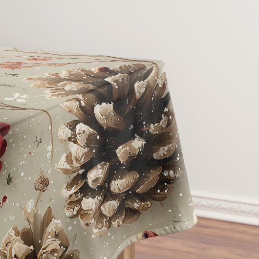 Winter Pinecones und Rote Berries Tischdecke (Beispiel)