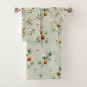 Winter Pinecones und Snowy Branches Badhandtuch Set (Insitu)