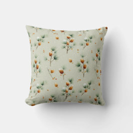 Winter Pinecones und Snowy Branches Kissen