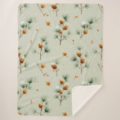Winter Pinecones und Snowy Branches Sherpadecke (Vorderseite)