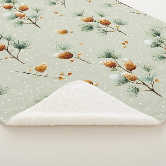 Winter Pinecones und Snowy Branches Sherpadecke (3/4)