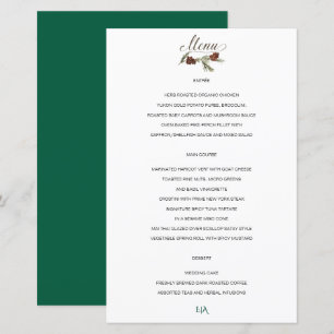 Winter Pinery Wedding Menu