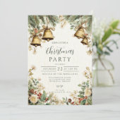 Winter Pines and Bells Weihnachts-Ansammlung Einladung (Stehend Vorderseite)