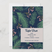 Winter Pines Birth Ankündigungen (Rückseite)