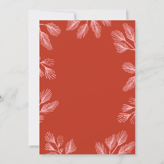 Winter Pines Editable Farbe Urlaub Einladung (Rückseite)