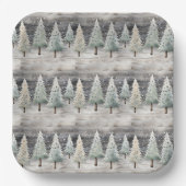 Winter Pines & Holiday Sentiments Pappteller (Vorderseite)