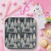 Winter Pines & Holiday Sentiments Pappteller (Party)
