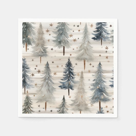 Winter Pines & Holiday Sentiments Serviette (Vorderseite)