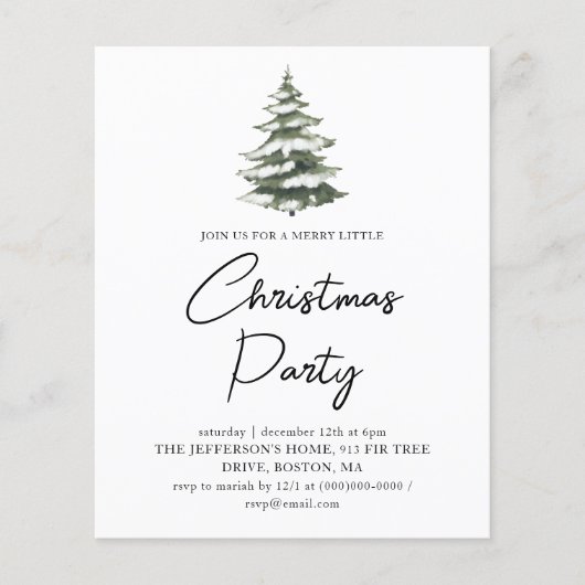 Winter Pines | Karierte Einladung zum Weihnachtsbu (Vorderseite)