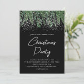 Winter Pines | Karierte Weihnachtsfeier Einladung (Stehend Vorderseite)