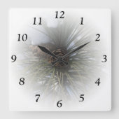 Winter Pines Quadratische Wanduhr (Vorderseite)