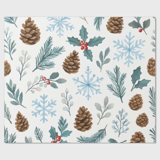 Winter Pines & Snowflakes - Geschenk Wraps Geschenkpapier (Flach)