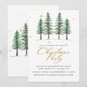 Winter Pines & Weihnachtsfeier Einladung. Feiertagskarte (Vorne/Hinten)