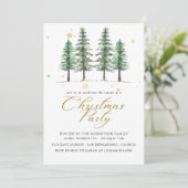 Winter Pines & Weihnachtsfeier Einladung. Feiertagskarte (Stehend Vorderseite)