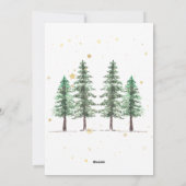Winter Pines & Weihnachtsfeier Einladung. Feiertagskarte (Rückseite)
