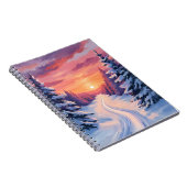 Winter Pinescape Sunset | Pastel Watercolor Notizblock (Rechte Seite)