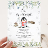 Winter Pinguin Baby Dusche Einladung