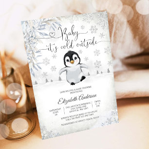 Winter-Pinguin-Baby-Party-Einladung Einladung