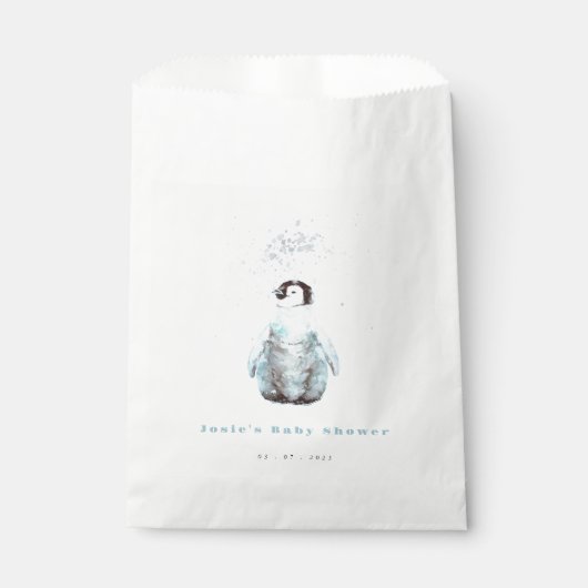 Winter-Pinguin-Baby-Party Geschenktütchen (Vorderseite)
