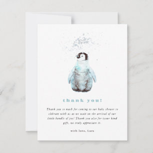 Winter-Pinguin-Baby-Shower Dankeskarte