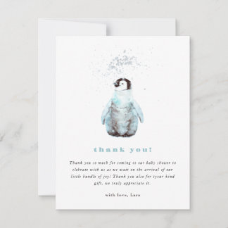 Winter-Pinguin-Baby-Shower Dankeskarte