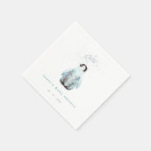 Winter-Pinguin-Baby-Shower Serviette (Ecke)
