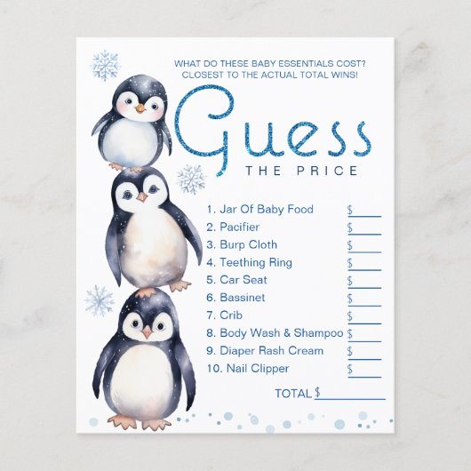 Winter Pinguin Baby Showhandbuch Flyer (Vorne)