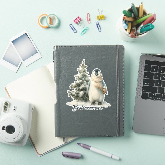 Winter-Pinguin „Beste Mutter überhaupt“ Design Aufkleber (iPad Hülle)