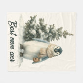 Winter-Pinguin „Beste Mutter überhaupt“ Design Fleecedecke (Vorderseite (Horizontal))