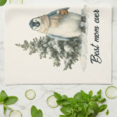 Winter-Pinguin „Beste Mutter überhaupt“ Design Geschirrtuch (Gefaltet)