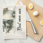 Winter-Pinguin „Beste Mutter überhaupt“ Design Geschirrtuch (Viertel Falte)