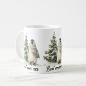 Winter-Pinguin „Beste Mutter überhaupt“ Design Kaffeetasse (Vorderseite Links)