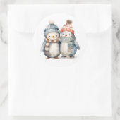 Winter Pinguin Classic Stickers (Tasche)