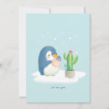 Winter Pinguin Gardener Lasse Liebe wachsen