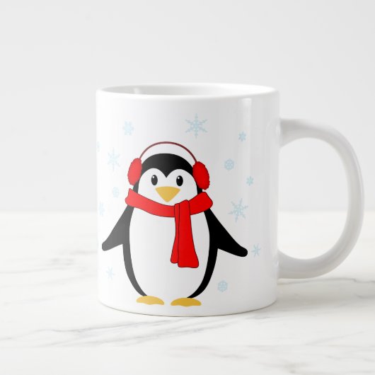 Winter-Pinguin Jumbo-Tasse (Rechts)
