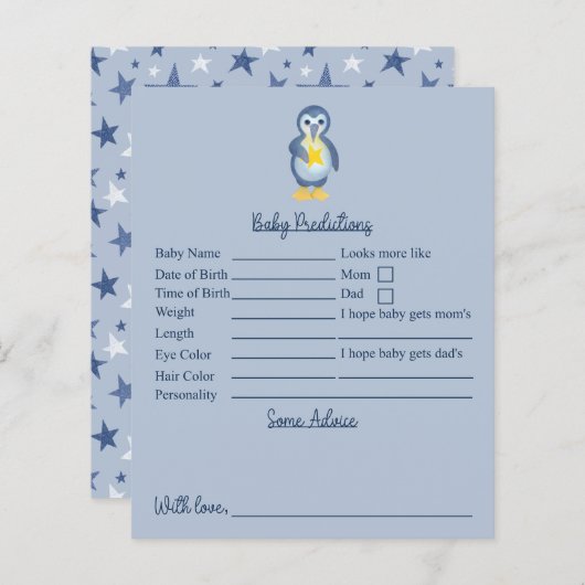 Winter Pinguin Kinderdusche Vorhersagen und Ratsch (Vorne/Hinten)