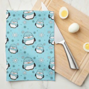 Winter-Pinguin-Küchenhandtuch Geschirrtuch