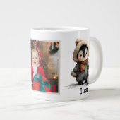 Winter-Pinguin mit Schneemann-Design Jumbo-Tasse (Vorderseite Rechts)