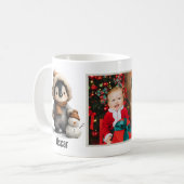 Winter-Pinguin mit Schneemann-Design Kaffeetasse (Vorderseite Links)