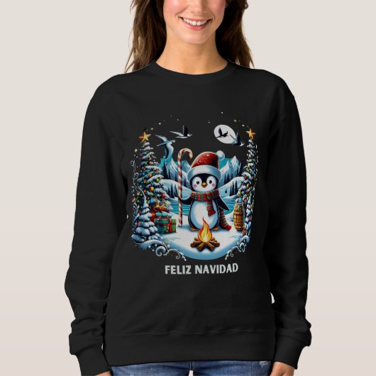 Winter Pinguin Niedlich Sweatshirt (Vorderseite)