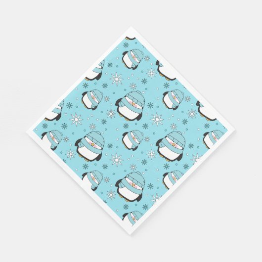 Winter Pinguin Paper Napkins Serviette (Ecke)
