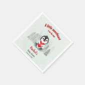 Winter Pinguin Valentines Boy Baby Dusche Serviette (Ecke)