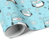 Winter Pinguin Wrapping Paper, 30" x 6' Geschenkpapier (Rolleneckpunkt)