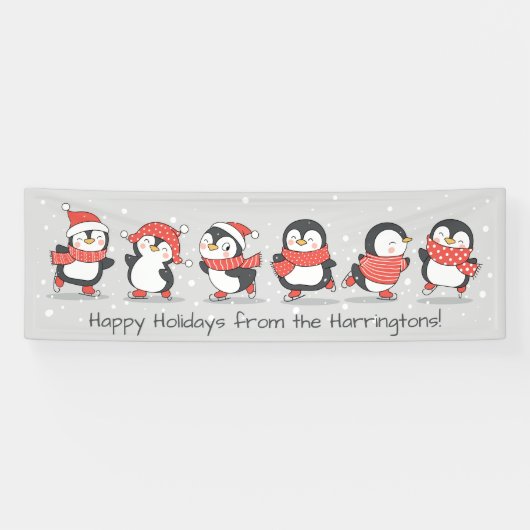 Winter Pinguine-Banner mit benutzerdefiniertem Tex Banner (Horizontal)