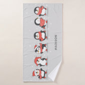 Winter Pinguine individuelle Name Badehandtuch (Badehandtuch)