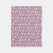 Winter Pinguine Muster auf Snowy Lila Fleecedecke (Vorderseite)