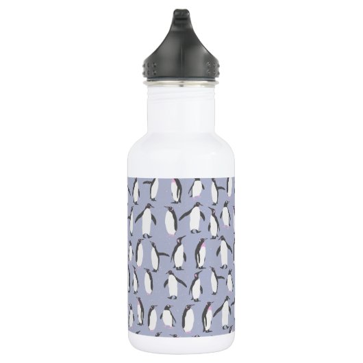 Winter Pinguine nahtlose Muster + Ihre Ideen Edelstahlflasche (Rechts)