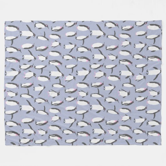 Winter Pinguine nahtlose Muster + Ihre Ideen Fleecedecke (Vorderseite (Horizontal))