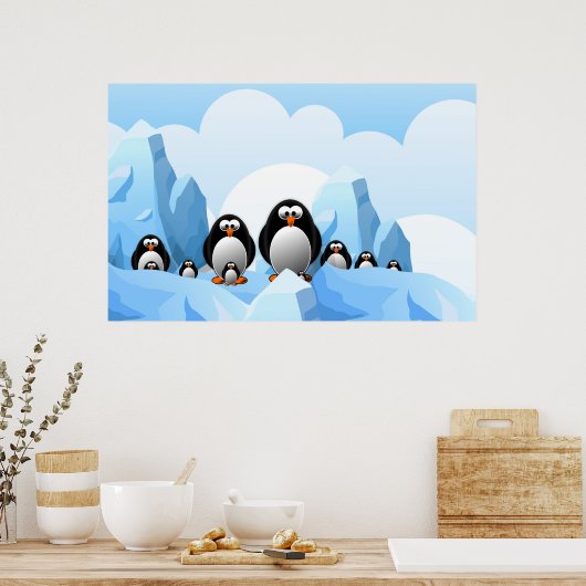 Winter Pinguine Poster (Küche)