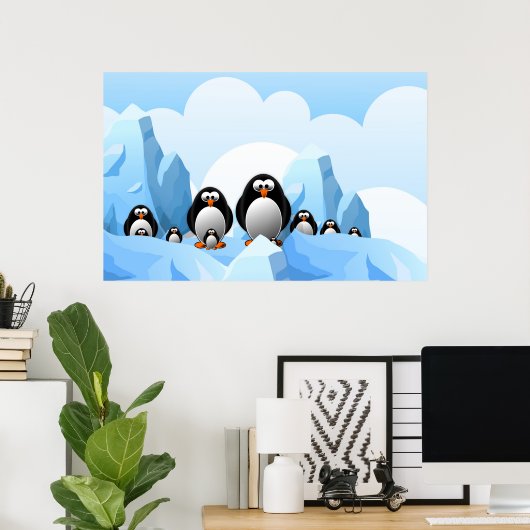 Winter Pinguine Poster (Heimbüro)